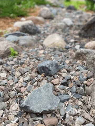 Rocky path with various sized stones.
